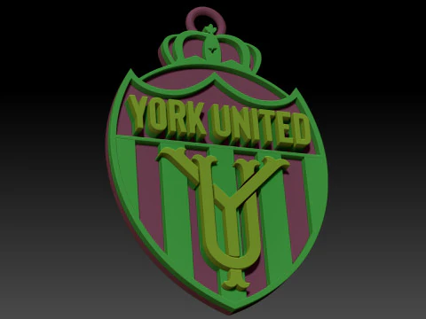 Cor do emblema do chaveiro do York United FC para impress&atilde;o e renderiza&ccedil;&atilde;o Modelo de Impressão 3D