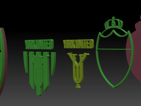 Cor do emblema do chaveiro do York United FC para impress&atilde;o e renderiza&ccedil;&atilde;o Modelo de Impressão 3D