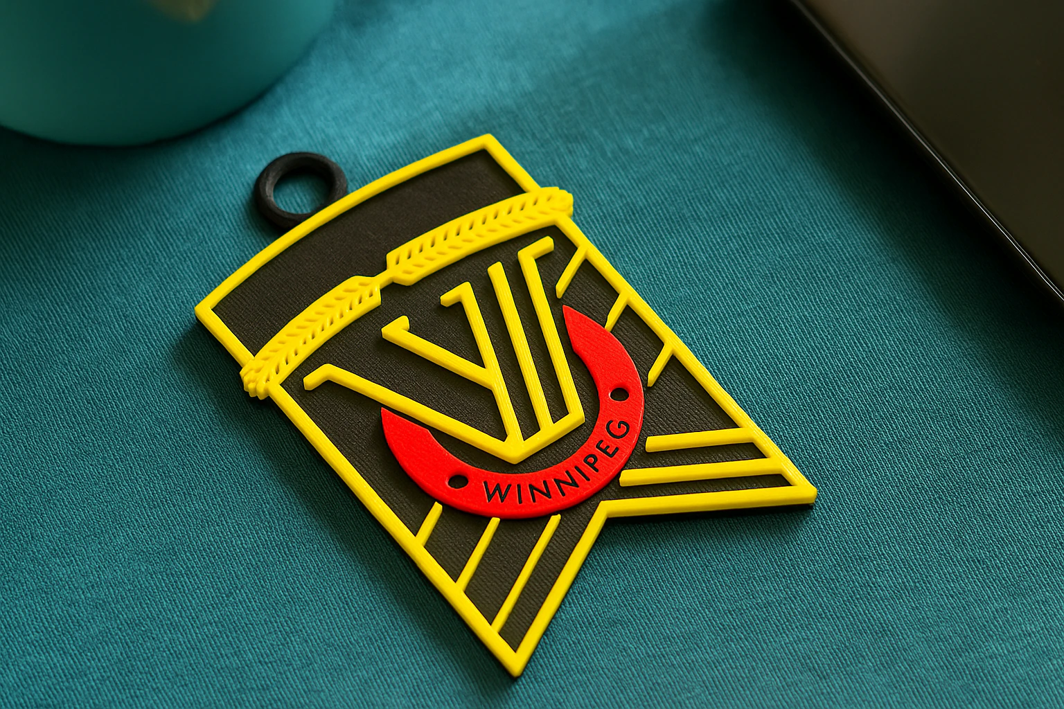 Valour FC keychain badge color printable and renderable 3D Print Model .c4d .max .obj .3ds .fbx .stl .blend
