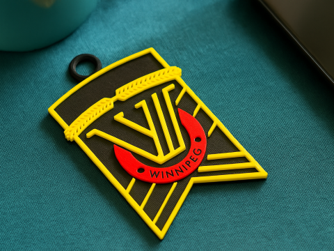 Valour FC keychain badge color printable and renderable Model Cetak 3D