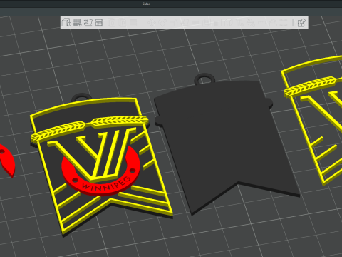 Valour FC keychain badge color printable and renderable 3D printmodel