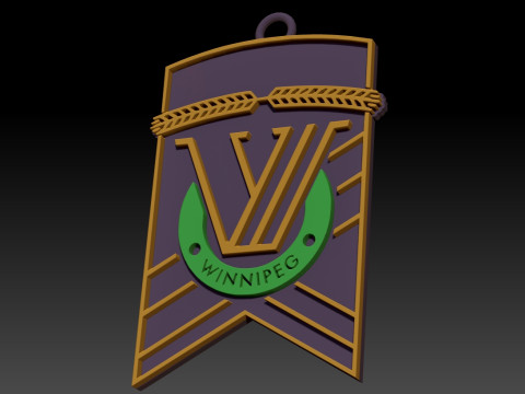Valour FC keychain badge color printable and renderable 3D printmodel