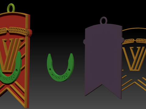 Valour FC keychain badge color printable and renderable 3D printmodel