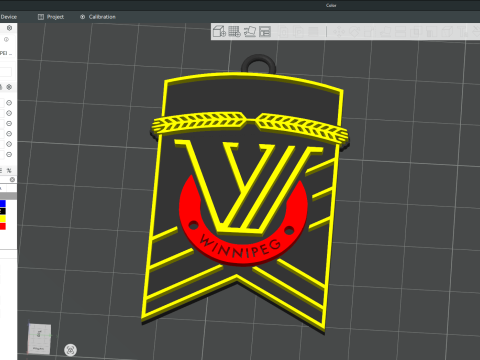 Valour FC keychain badge color printable and renderable 3D printmodel