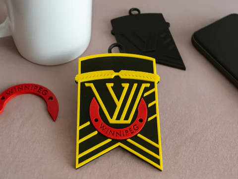 Valour FC keychain badge color printable and renderable 3D Print Model