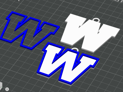 Winnipeg Blue Bombers keychain badge color printable and renderable 3D 打印模型