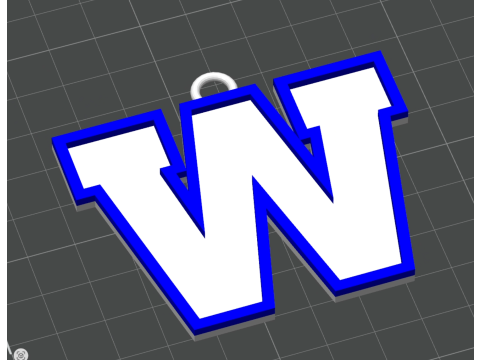 Winnipeg Blue Bombers keychain badge color printable and renderable 3D 打印模型