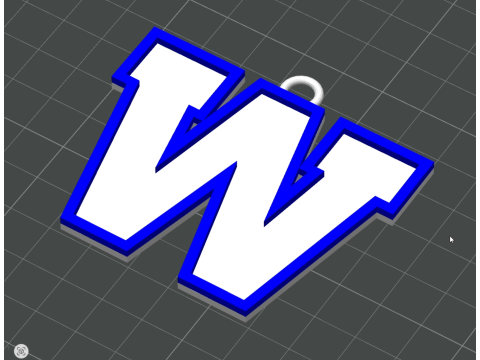 Winnipeg Blue Bombers keychain badge color printable and renderable 3D 打印模型