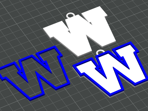 Winnipeg Blue Bombers keychain badge color printable and renderable 3D 打印模型