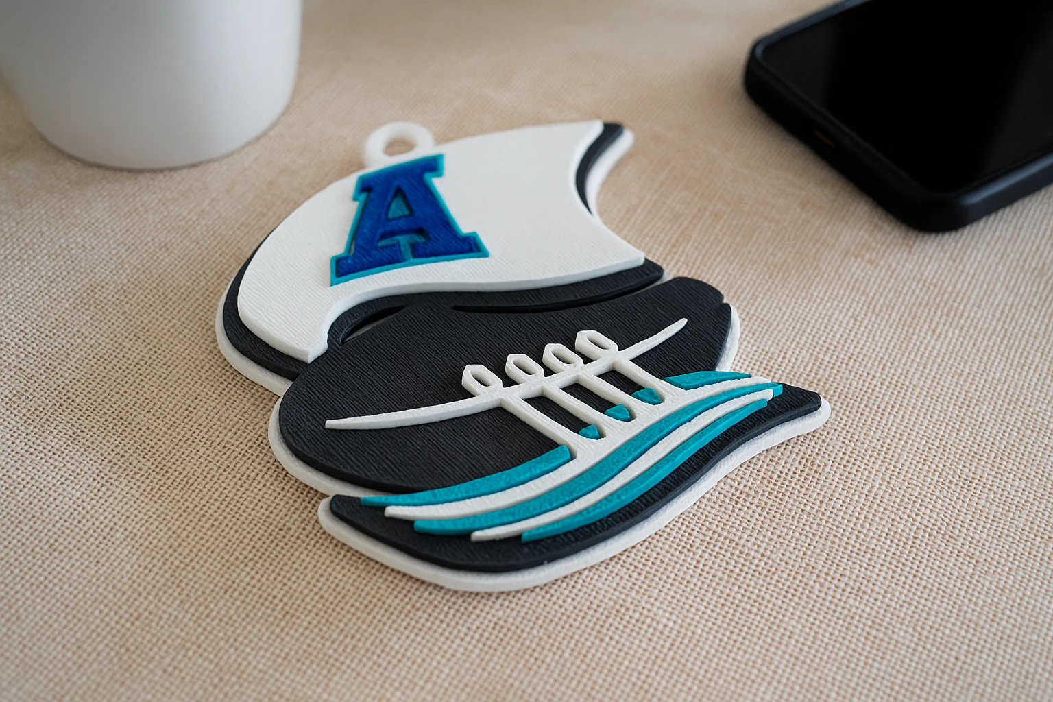 Toronto Argonauts keychain badge color printable and renderable 3D Print Model .c4d .max .obj .3ds .fbx .stl .blend