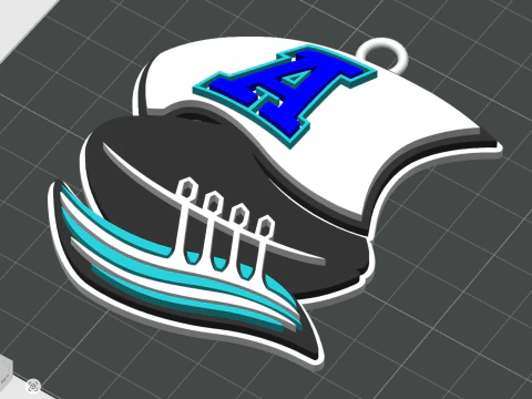 Toronto Argonauts keychain badge color printable and renderable 3D Print Model