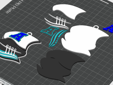 Toronto Argonauts keychain badge color printable and renderable Modelo de impresión 3D