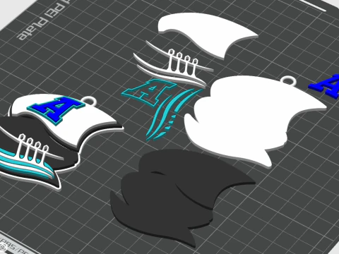 Toronto Argonauts keychain badge color printable and renderable 3D Print Model