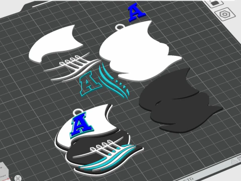 Toronto Argonauts keychain badge color printable and renderable 3D Print Model