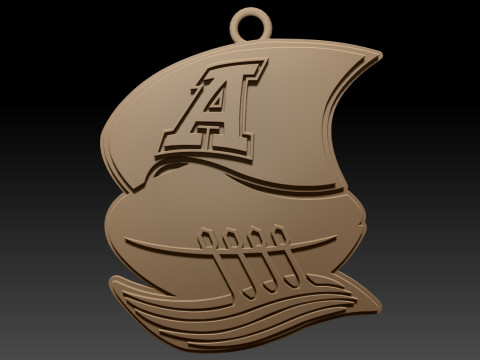 Toronto Argonauts keychain badge color printable and renderable Modelo de impresión 3D