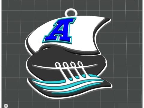 Toronto Argonauts keychain badge color printable and renderable Modelo de impresión 3D