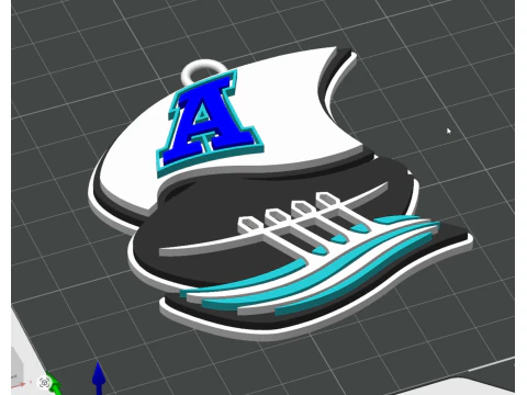 Toronto Argonauts keychain badge color printable and renderable 3D Print Model