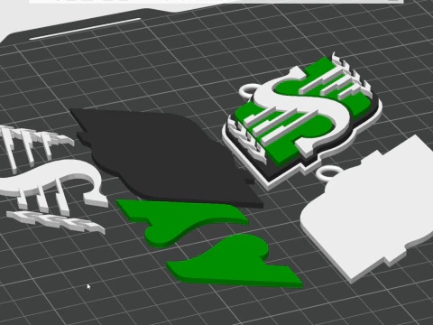 Saskatchewan Roughriders keychain badge color printable and renderable 3D Print Model