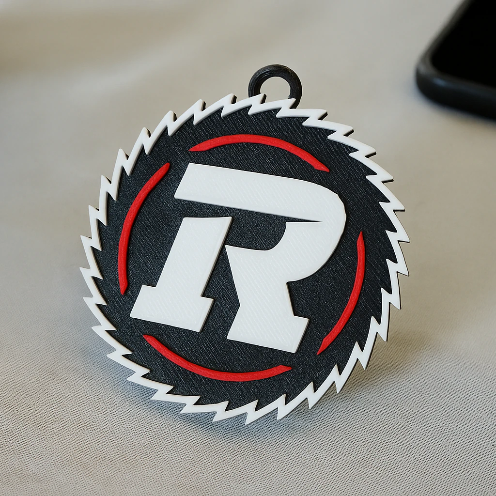 Ottawa Redblacks keychain badge color printable and renderable 3D Print Model .c4d .max .obj .3ds .fbx .stl .blend 