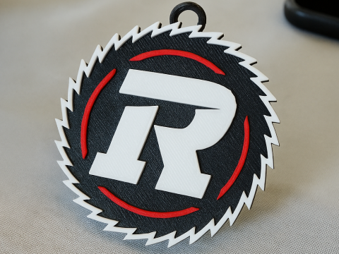 Ottawa Redblacks keychain badge color printable and renderable 3D Принт Модель