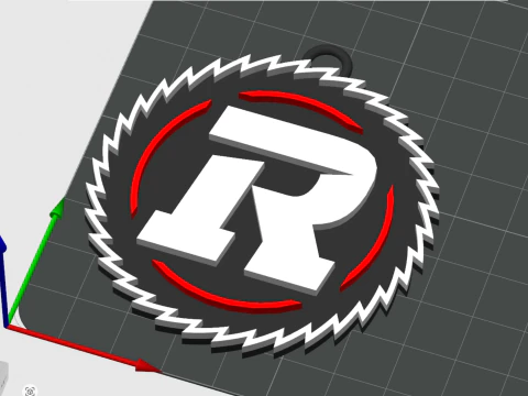 Ottawa Redblacks keychain badge color printable and renderable 3D Print Model