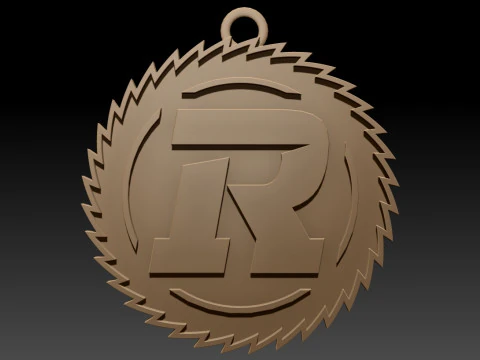 Ottawa Redblacks keychain badge color printable and renderable 3D Print Model