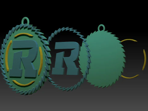Ottawa Redblacks keychain badge color printable and renderable 3D Print Model
