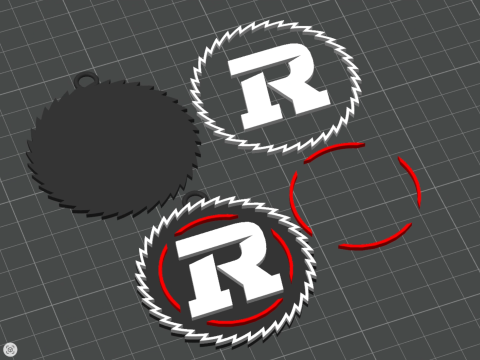 Ottawa Redblacks keychain badge color printable and renderable Model do druku 3D