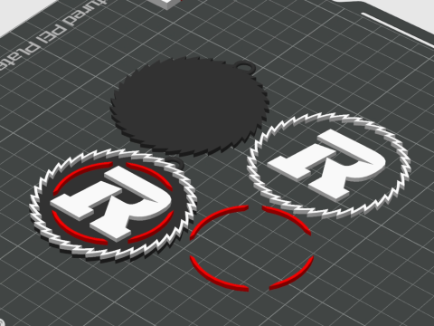 Ottawa Redblacks keychain badge color printable and renderable Model do druku 3D