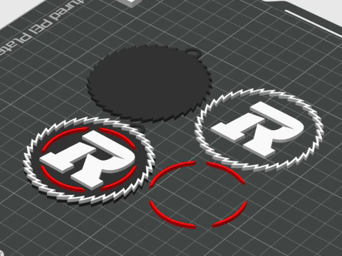 Ottawa Redblacks keychain badge color printable and renderable 3D Print Model