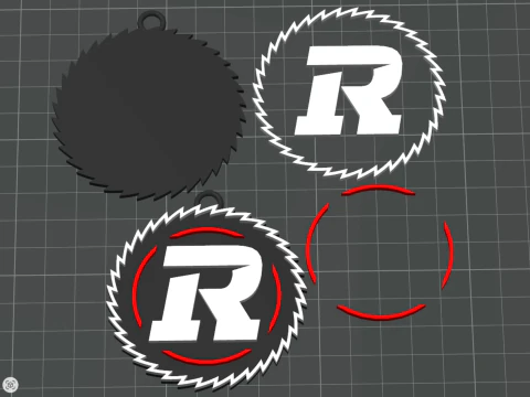 Ottawa Redblacks keychain badge color printable and renderable 3D Print Model