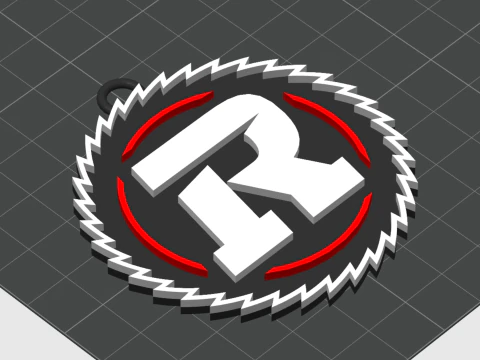 Ottawa Redblacks keychain badge color printable and renderable 3D Print Model
