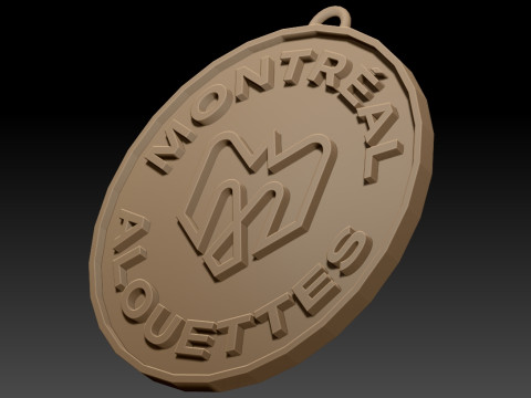 Montreal Alouettes keychain badge color printable and renderable 3D 프린트 모델