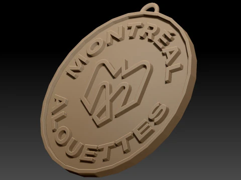Montreal Alouettes keychain badge color printable and renderable 3D Print Model