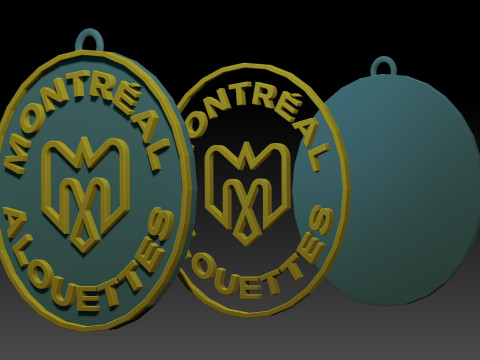 Montreal Alouettes keychain badge color printable and renderable 3D 프린트 모델