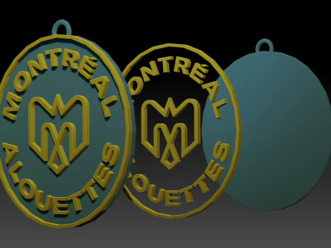Montreal Alouettes keychain badge color printable and renderable 3D Print Model