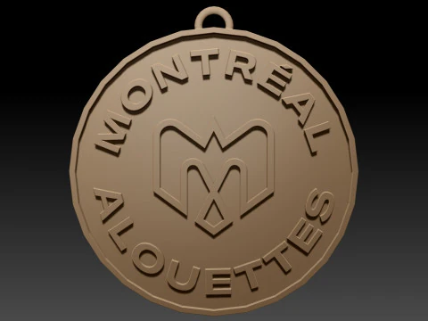 Montreal Alouettes keychain badge color printable and renderable 3D Print Model