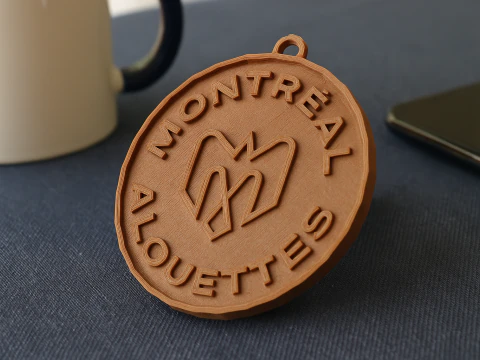 Montreal Alouettes keychain badge color printable and renderable 3D Print Model