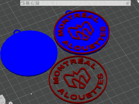 Montreal Alouettes keychain badge color printable and renderable 3D 프린트 모델