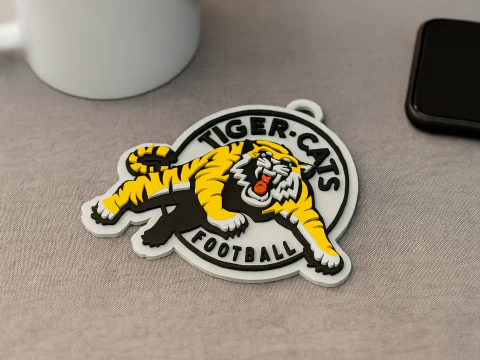 Kolorowa plakietka do breloka Hamilton Tiger Cats do wydrukowania i renderowania Model do druku 3D