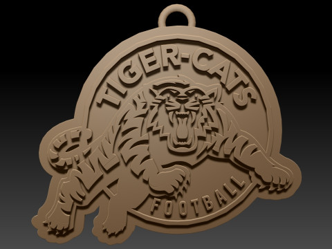 Hamilton Tiger Cats keychain badge color printable and renderable 3D प्रिंट मॉडल