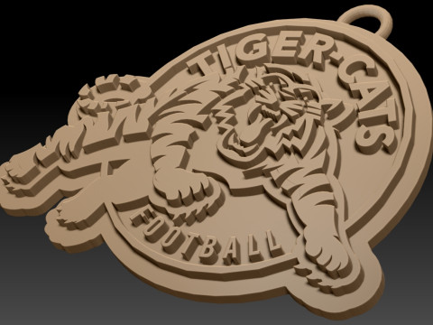 Hamilton Tiger Cats keychain badge color printable and renderable 3D प्रिंट मॉडल