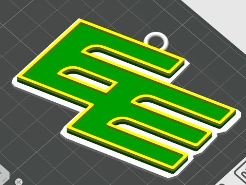 Edmonton Elks keychain badge color printable and renderable 3D 프린트 모델