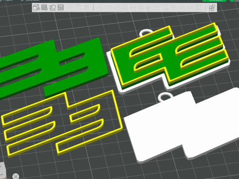 Edmonton Elks keychain badge color printable and renderable 3D 프린트 모델