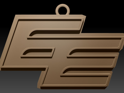 Edmonton Elks keychain badge color printable and renderable 3D 프린트 모델