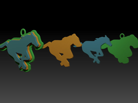 Calgary Stampeders keychain badge color printable and renderable Modèles 3D en vedette