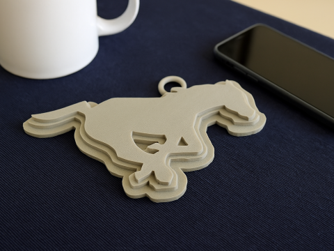 Calgary Stampeders keychain badge color printable and renderable Modèles 3D en vedette