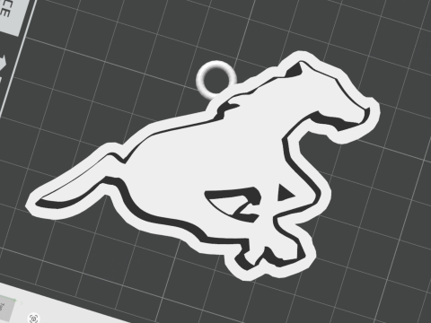 Calgary Stampeders keychain badge color printable and renderable Modèles 3D en vedette