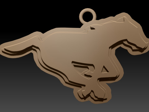 Calgary Stampeders keychain badge color printable and renderable Modèles 3D en vedette