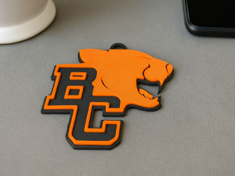 BC Lions keychain badge color printable and renderable Model do druku 3D
